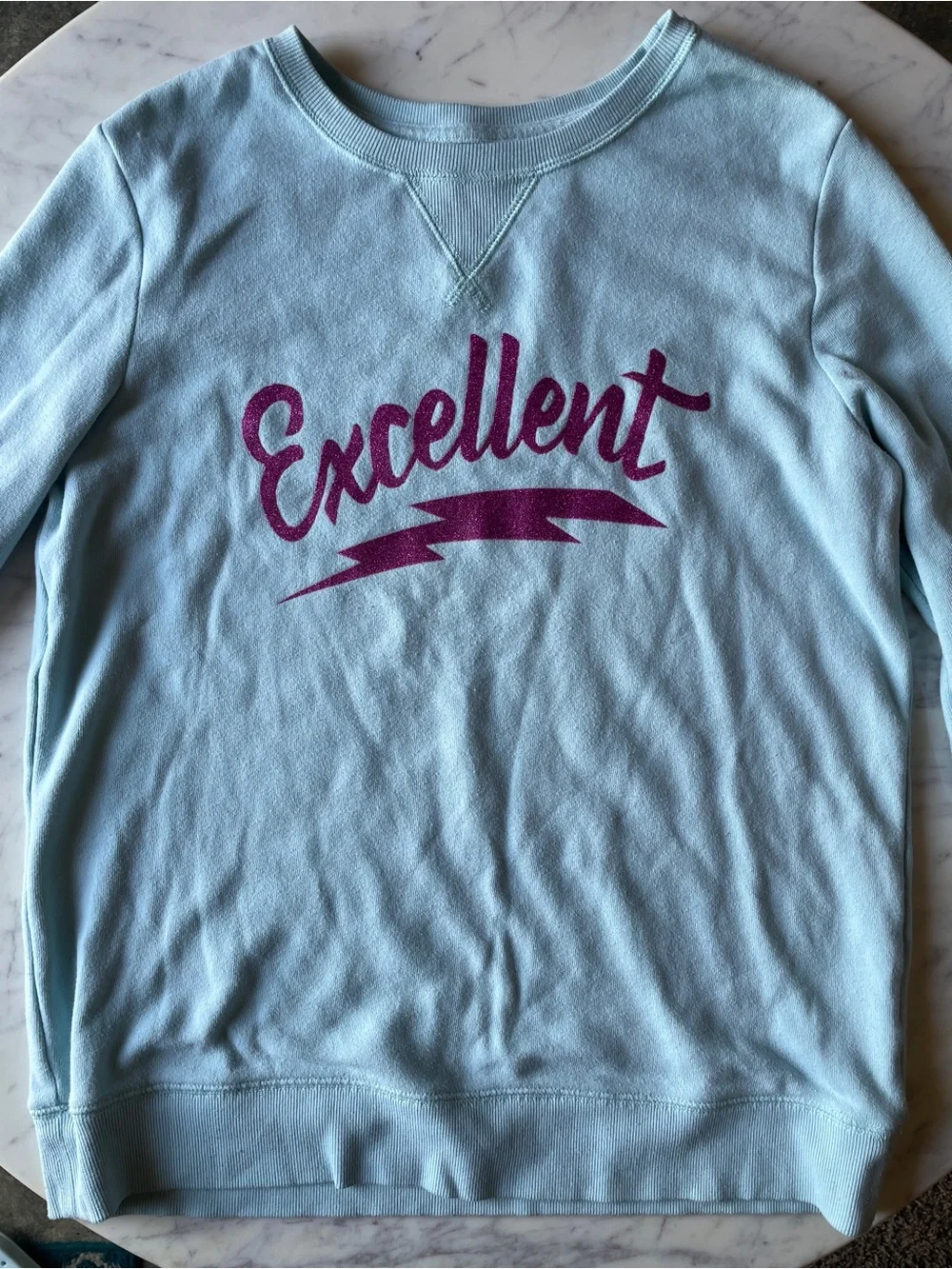 Old Navy Light Blue Sweatshirt with Pink 
